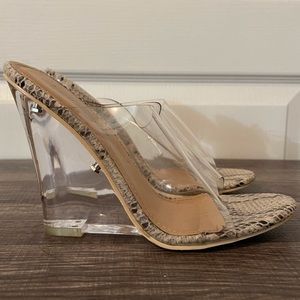 Lucite Wedge Mule Heel